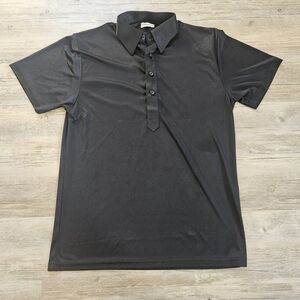 Collars And Co. Men's Black Dress Collar Polo Golf Shirt Small Active